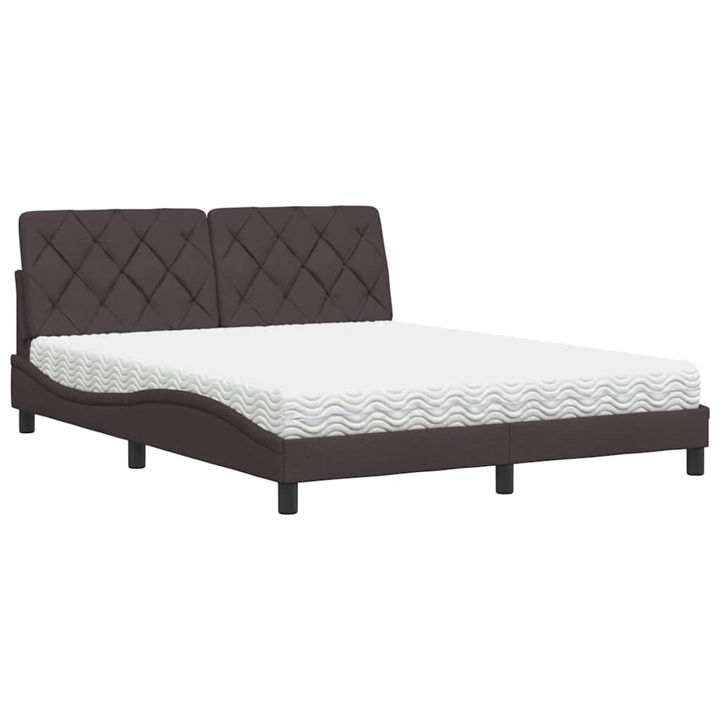 Thumbnail - vidaXL Bett mit Matratze Dunkelbraun 160x200 cm Stoff