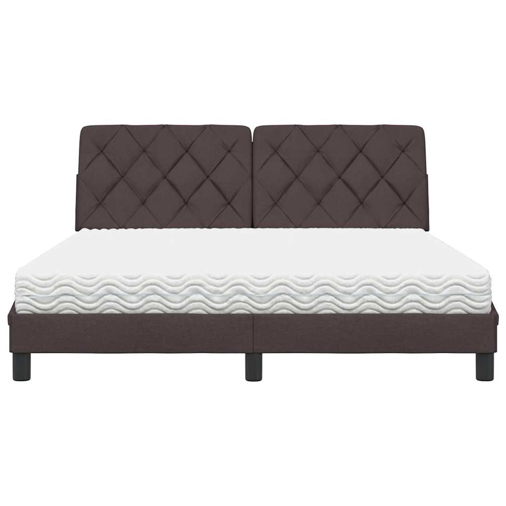 vidaXL Bed met matras stof donkerbruin 160x200 cm bruin, foto 4