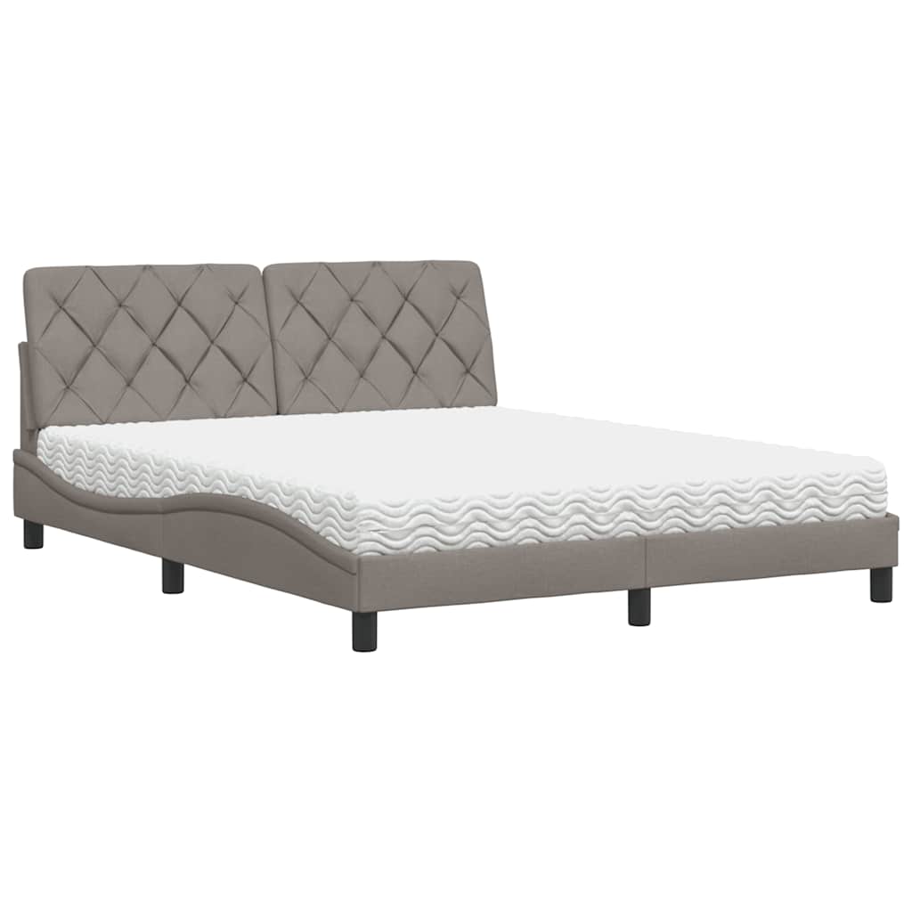 vidaXL Postel s matrací taupe 160 x 200 cm textil