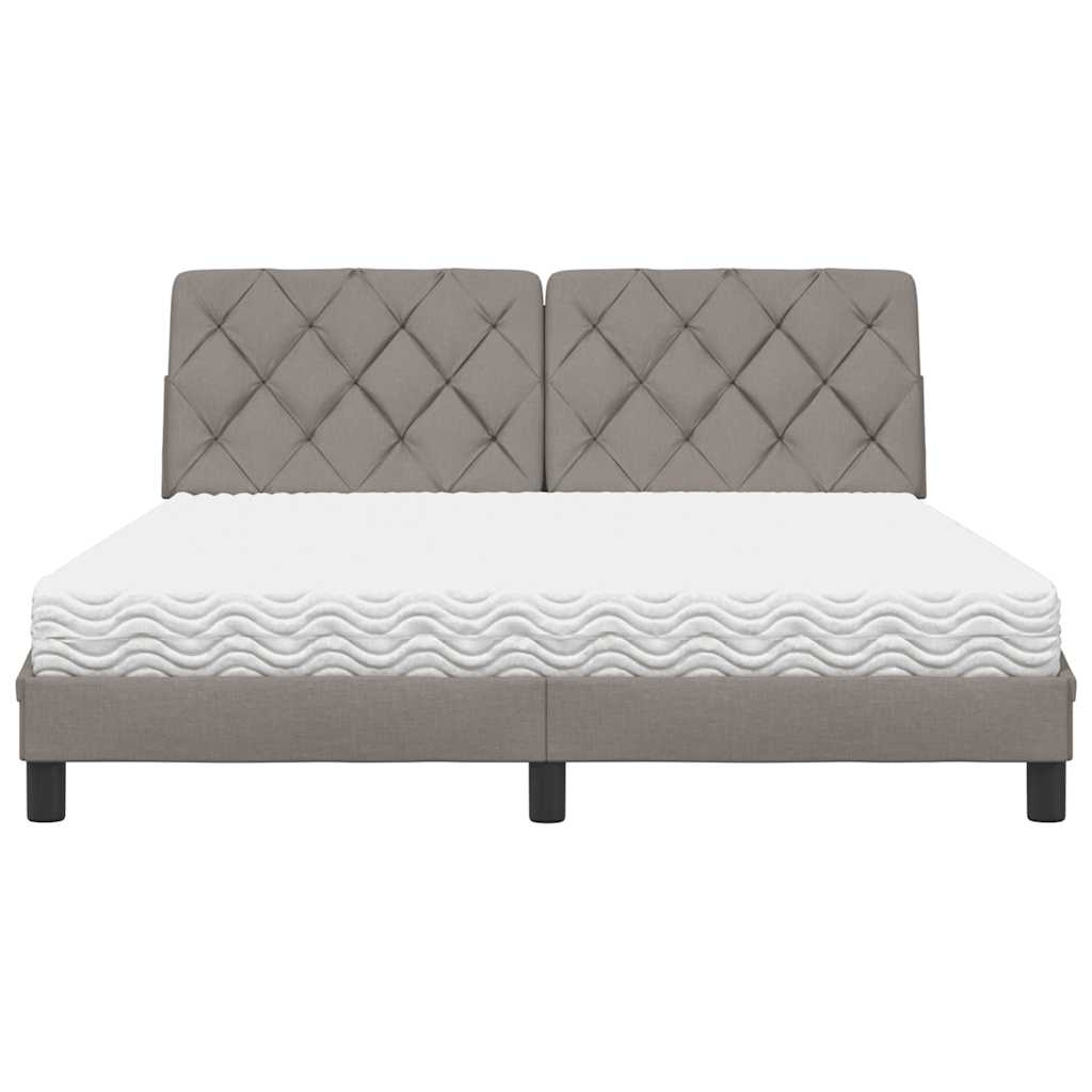 vidaXL Bed met matras stof taupe 160x200 cm, foto 4
