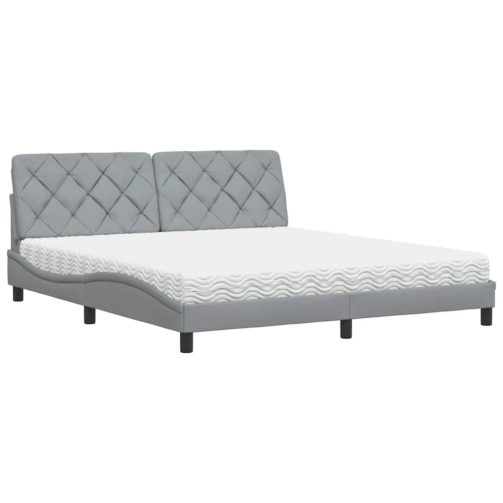 Thumbnail - vidaXL Bett mit Matratze Hellgrau 180x200 cm Stoff