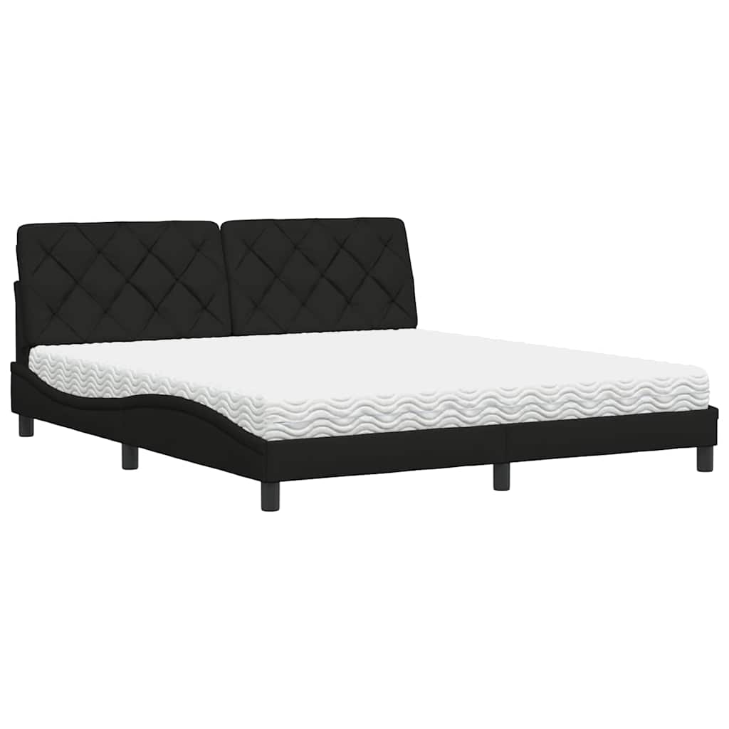 Thumbnail - vidaXL Bett mit Matratze Schwarz 180x200 cm Stoff