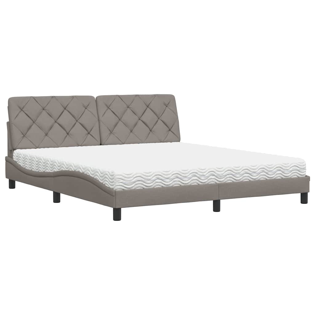 vidaXL Bed met matras stof taupe 180x200 cm, foto 3