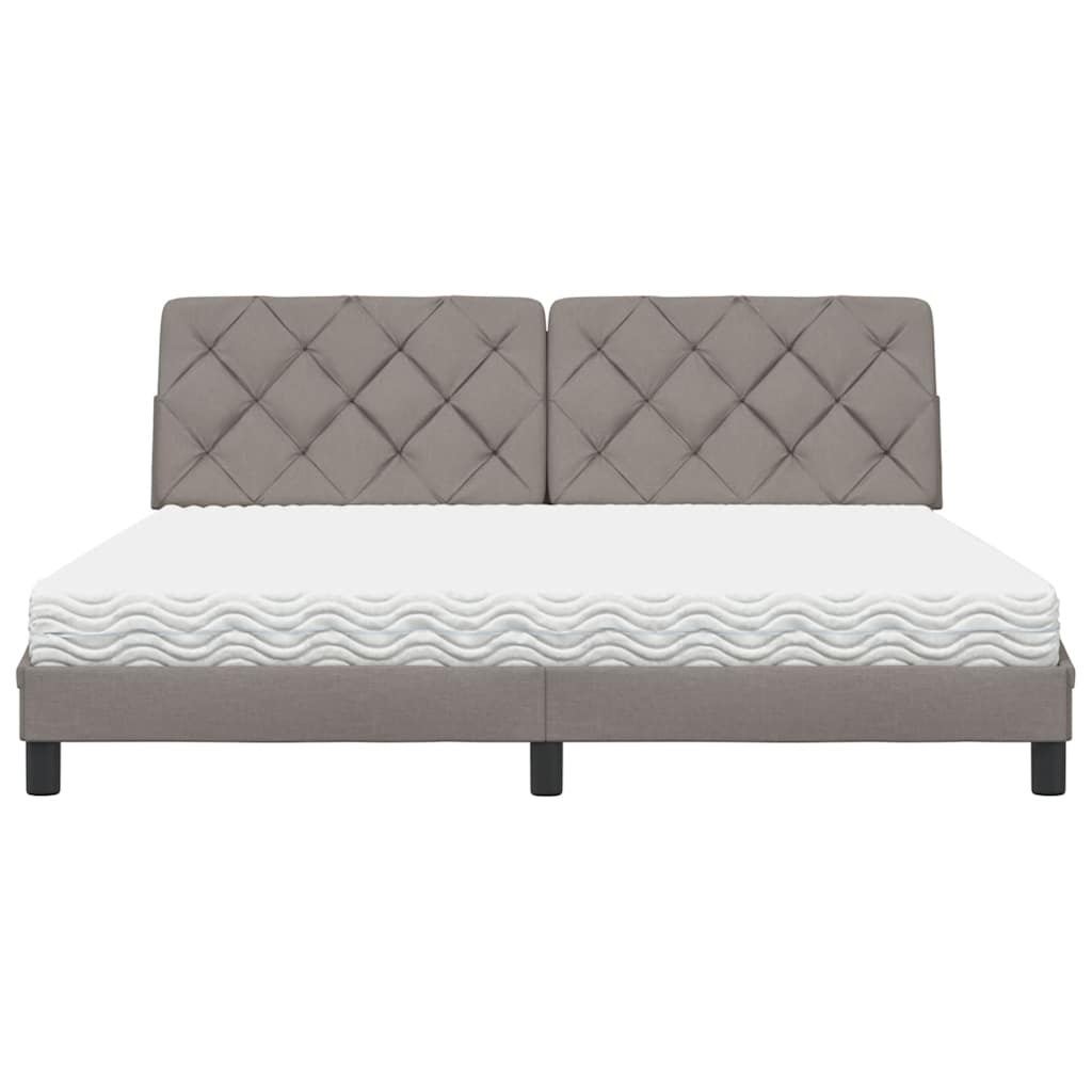 vidaXL Bed met matras stof taupe 180x200 cm, foto 4