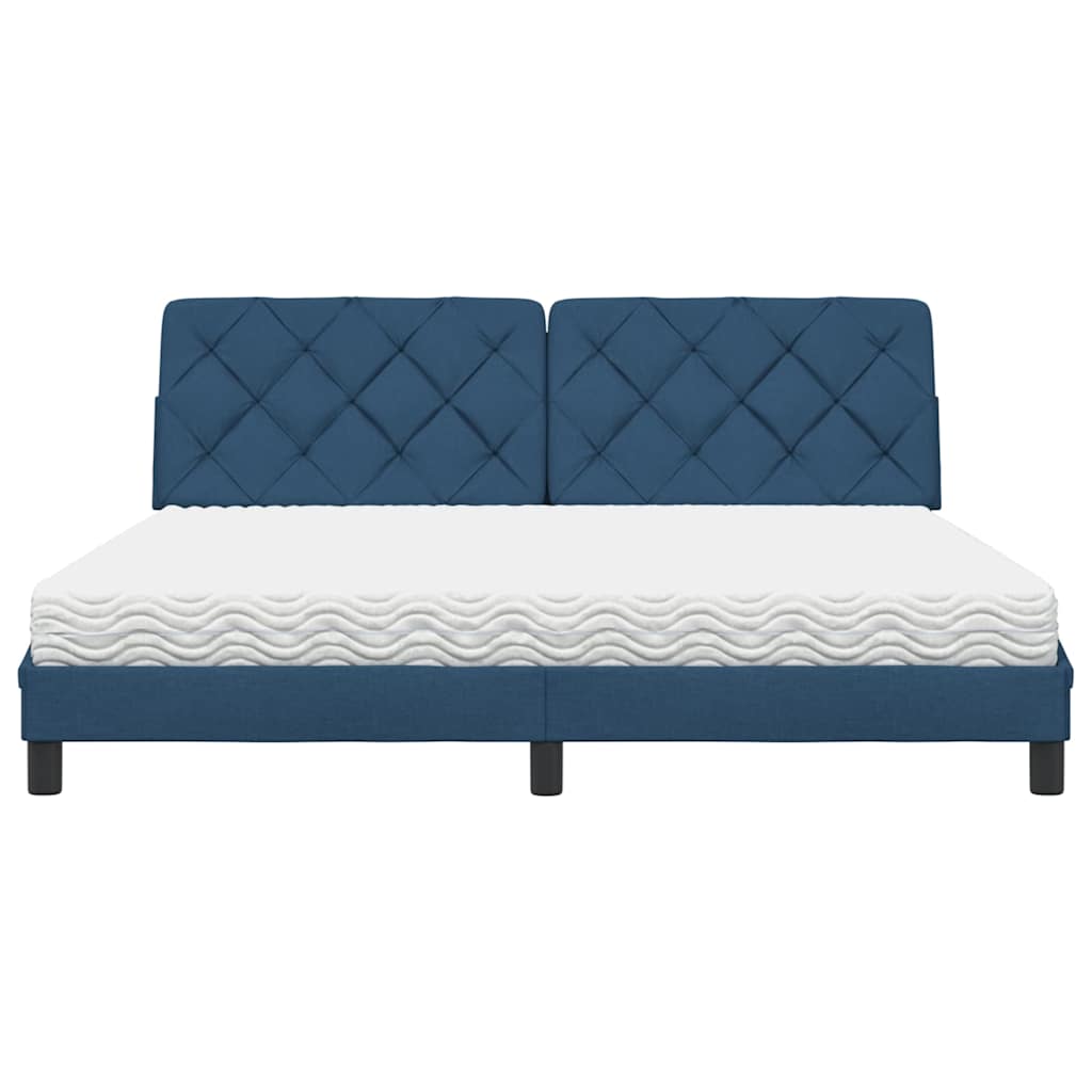 vidaXL Bed met matras stof blauw 180x200 cm, foto 4