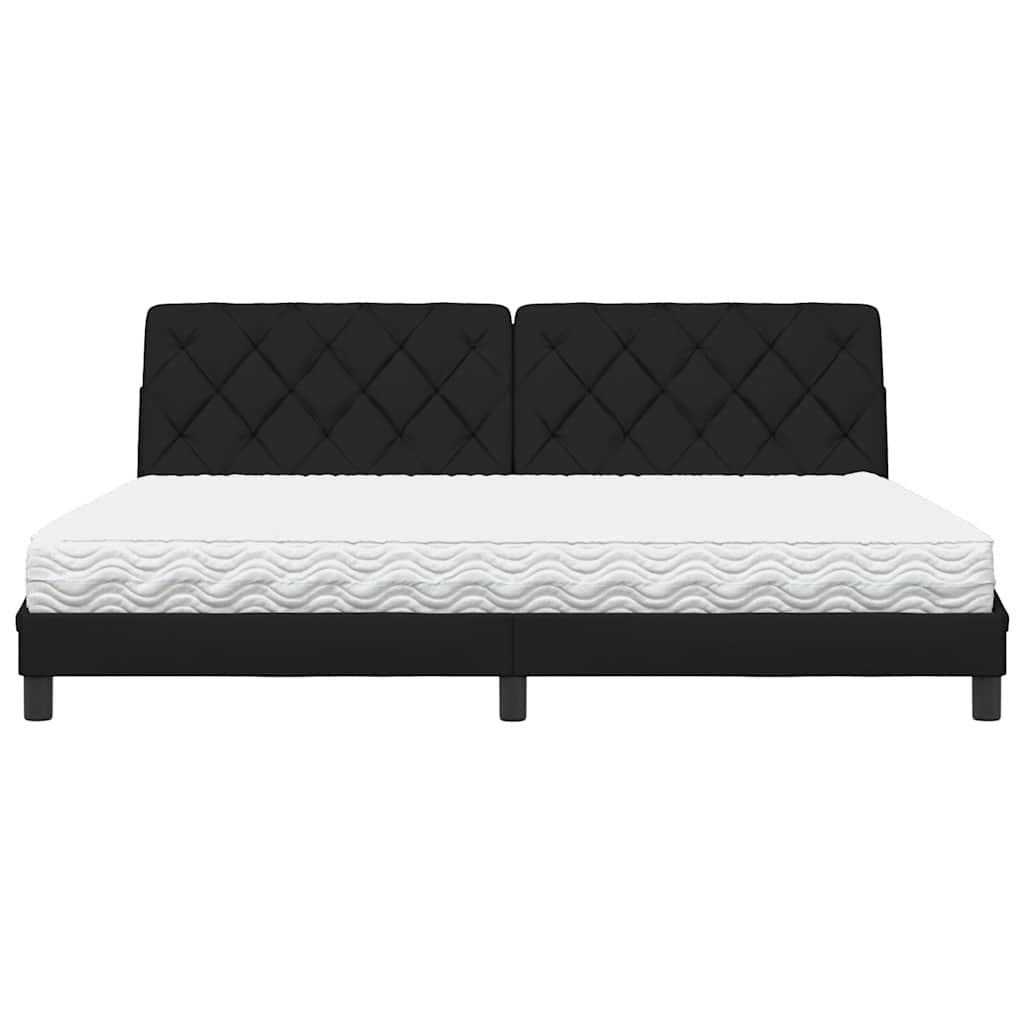 vidaXL Bed met matras stof zwart 200x200 cm, foto 4