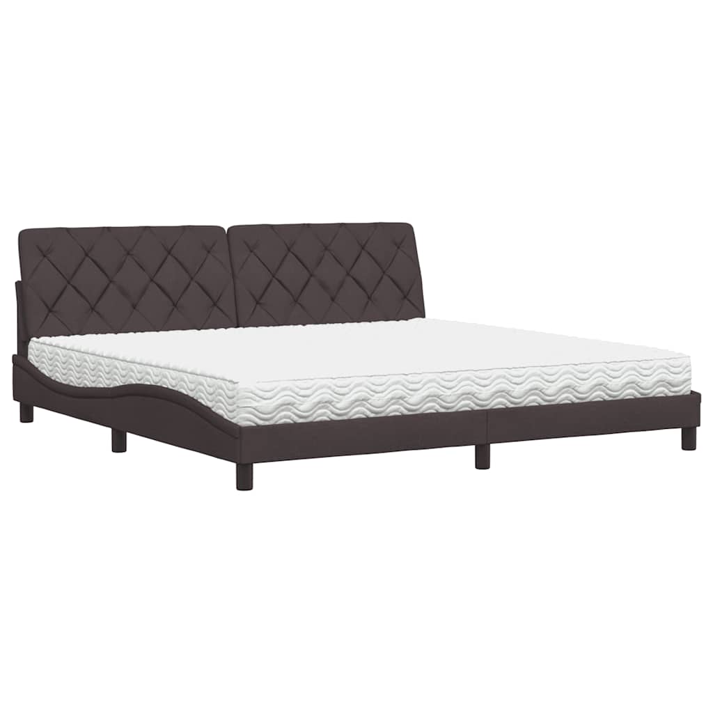 vidaXL Bed met matras stof donkerbruin 200x200 cm bruin, foto 3