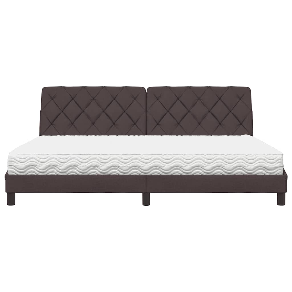 vidaXL Bed met matras stof donkerbruin 200x200 cm bruin, foto 4