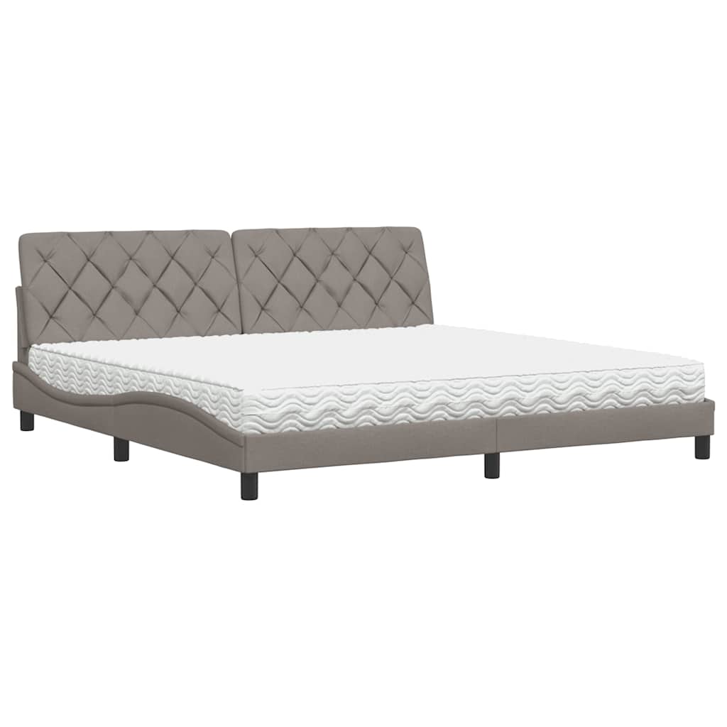 vidaXL Postel s matrací taupe 200 x 200 cm textil