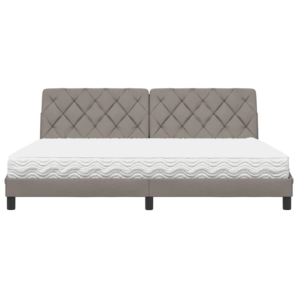 vidaXL Bed met matras stof taupe 200x200 cm, foto 4