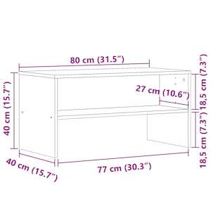 TV stolek old wood 80 x 40 x 40 cm kompozitní dřevo - obrázek 9