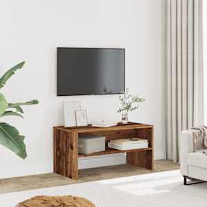 TV stolek old wood 80 x 40 x 40 cm kompozitní dřevo - obrázek 1