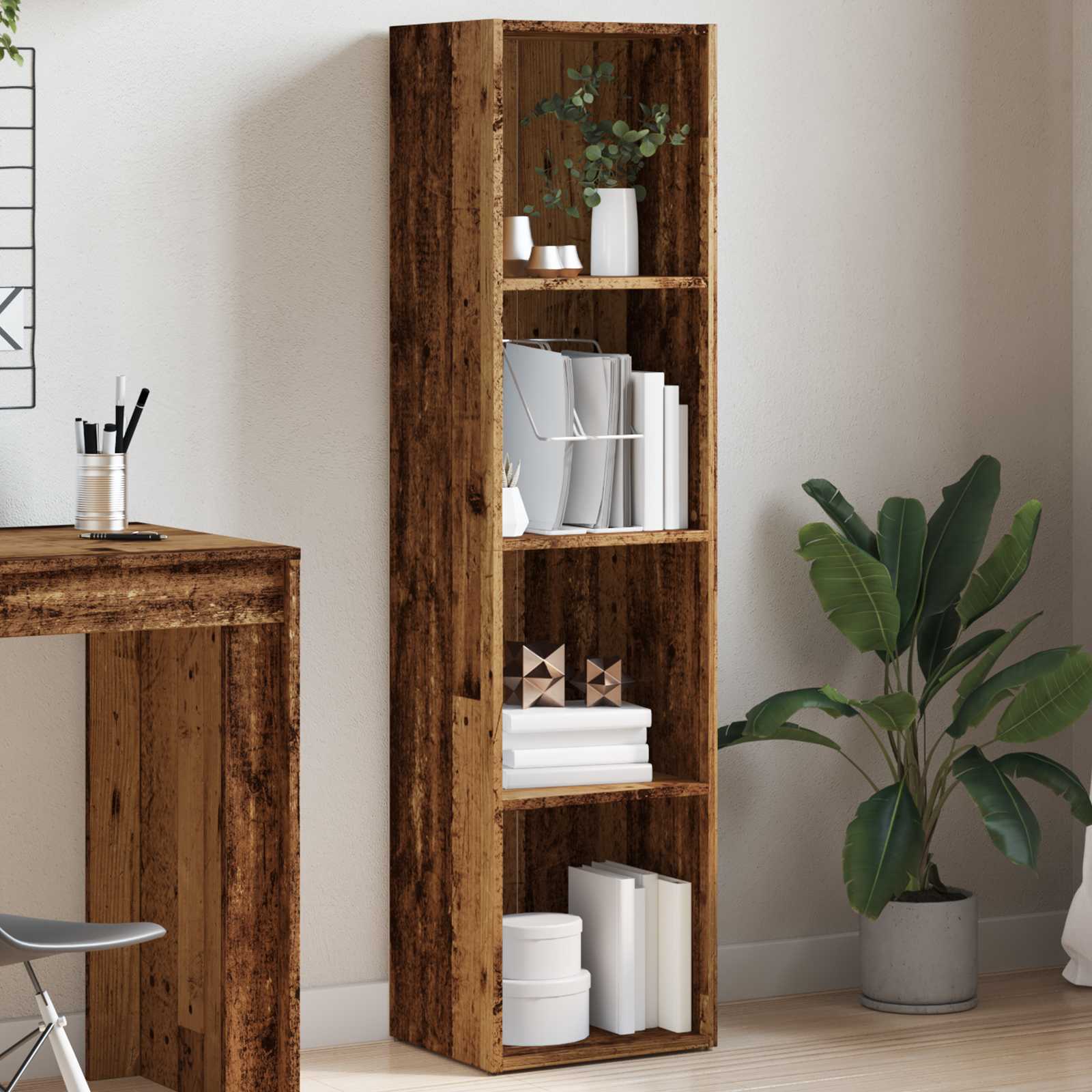 ντουλάπι βιβλίων vidaXL Παλιό ξύλο 36x30x143 cm Κατασκευασμένο ξύλο - Image 4