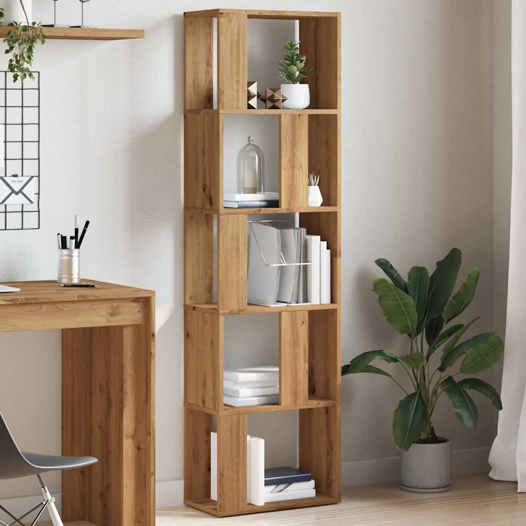 vidaXL Boekenkast 45x24x159 cm bewerkt hout artisanaal eikenkleur afbeelding