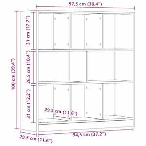 Knihovna dub artisan 97,5x29,5x100 cm kompozitní dřevo - obrázek 10
