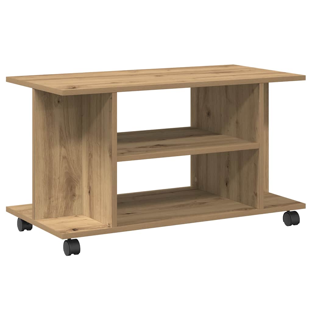 vidaXL TV stolek na kolečkách dub artisan 80x40x45 cm kompozitní dřevo