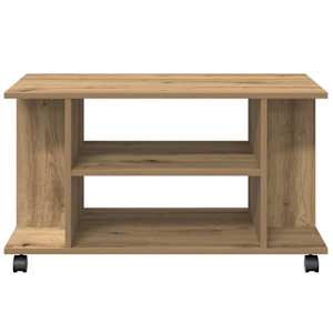 TV stolek na kolečkách dub artisan 80x40x45 cm kompozitní dřevo - obrázek 4