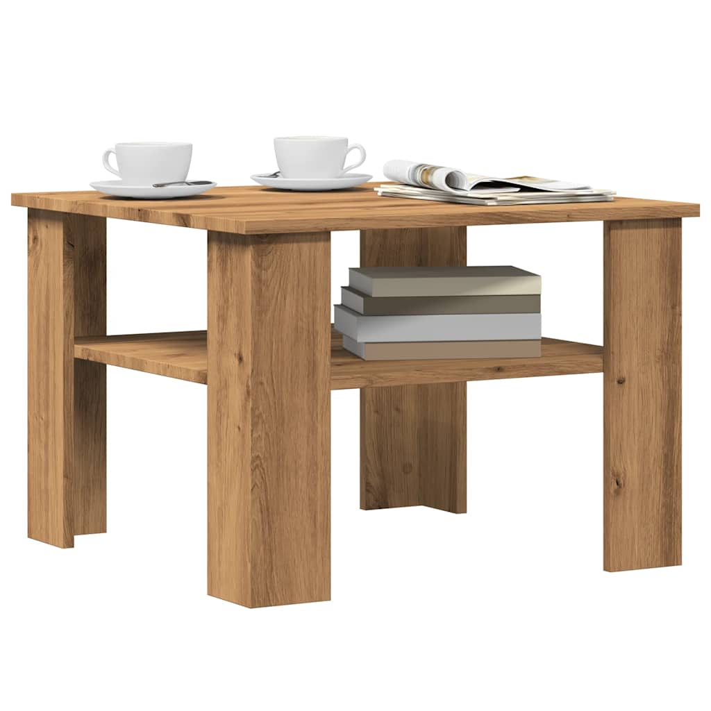 vidaXL Couchtisch Artisan-Eiche 60x60x42 cm Holzwerkstoff