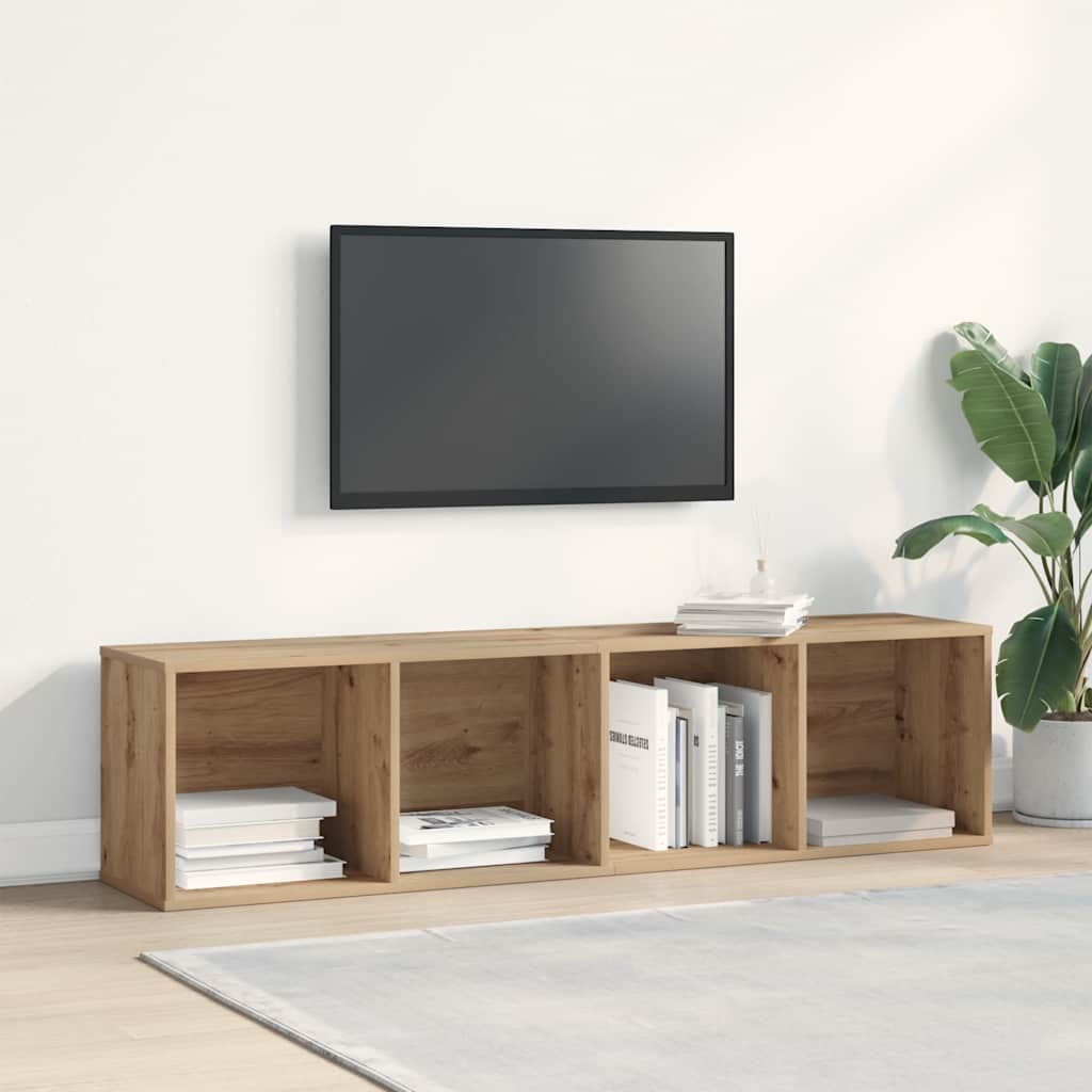 vidaXL Könyvszekrény/TV szekrény kézműves tölgy 36x30x143cm műanyag fa