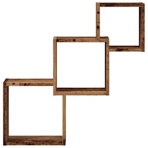 Nástěnné police kostka old wood 68x15x68 cm kompozitní dřevo - obrázek 4