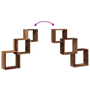Nástěnné police kostka old wood 68x15x68 cm kompozitní dřevo - obrázek 7