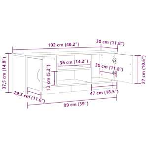 TV skříňka old wood 102x30x37,5 cm kompozitní dřevo - obrázek 10