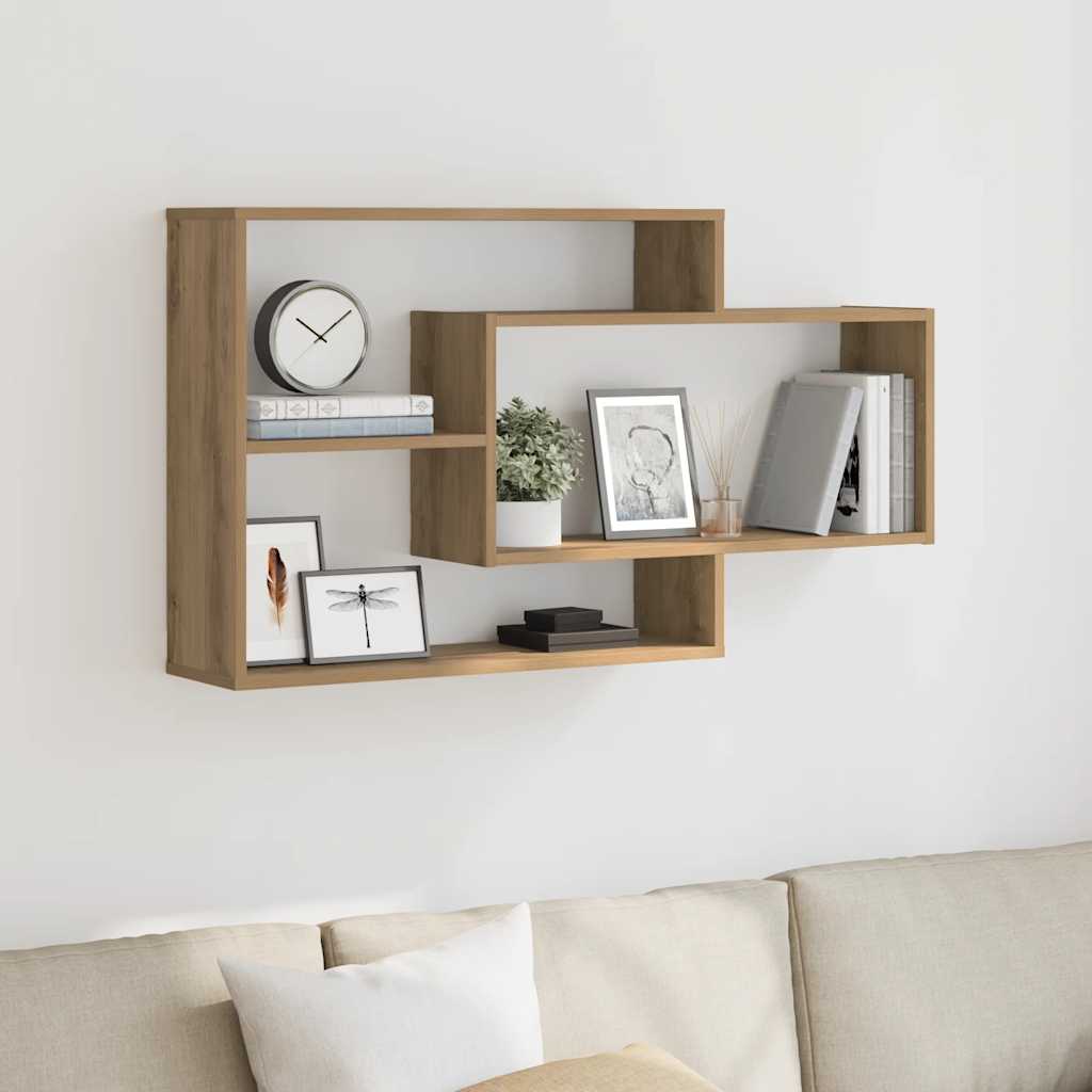 vidaXL Raft de perete, stejar artizanal, 104x20x58,5 cm lemn prelucrat