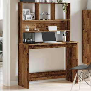 Psací stůl s policemi old wood 102x45x148 cm kompozitní dřevo - obrázek 3