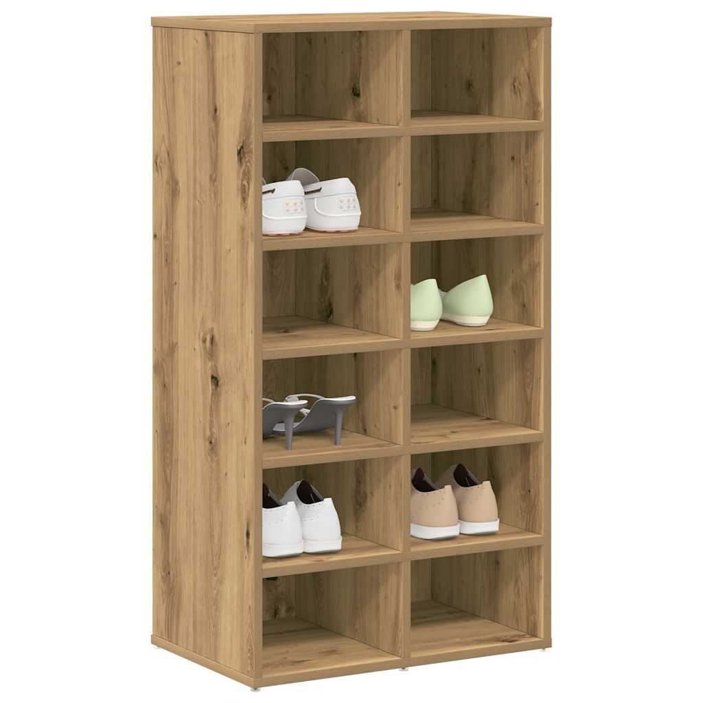 vidaXL Schoenenrek 54x34x100,5 cm bewerkt hout artisanaal eikenkleur afbeelding