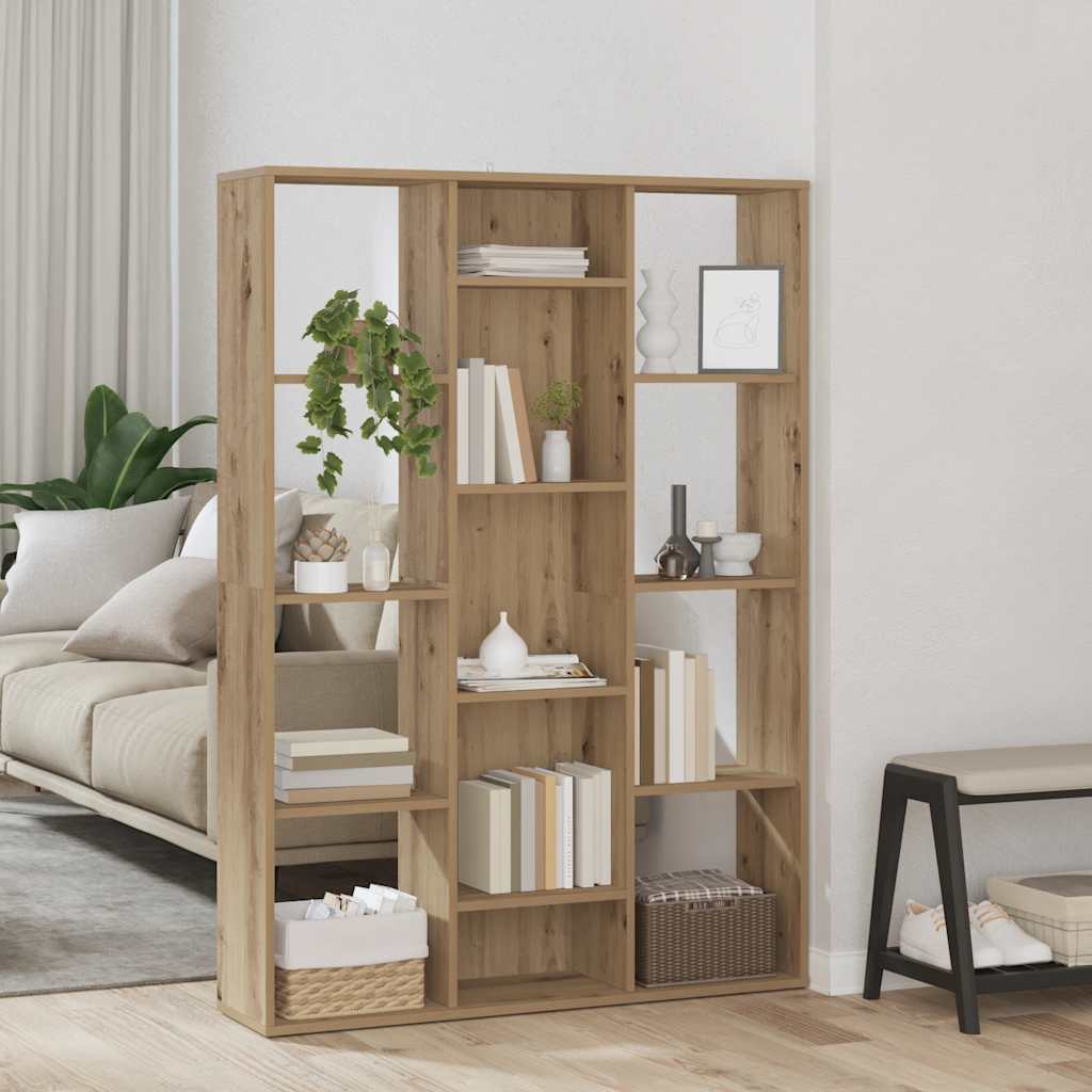 vidaXL Raumteiler/Bücherregal Artisan-Eiche 100x24x140cm Holzwerkstoff