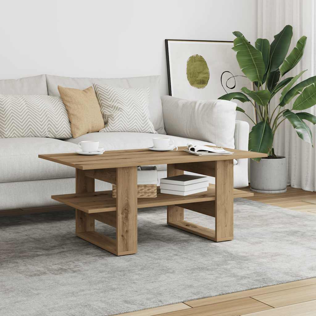vidaXL Salontafel 102x55x42 cm bewerkt hout artisanaal eikenkleur afbeelding