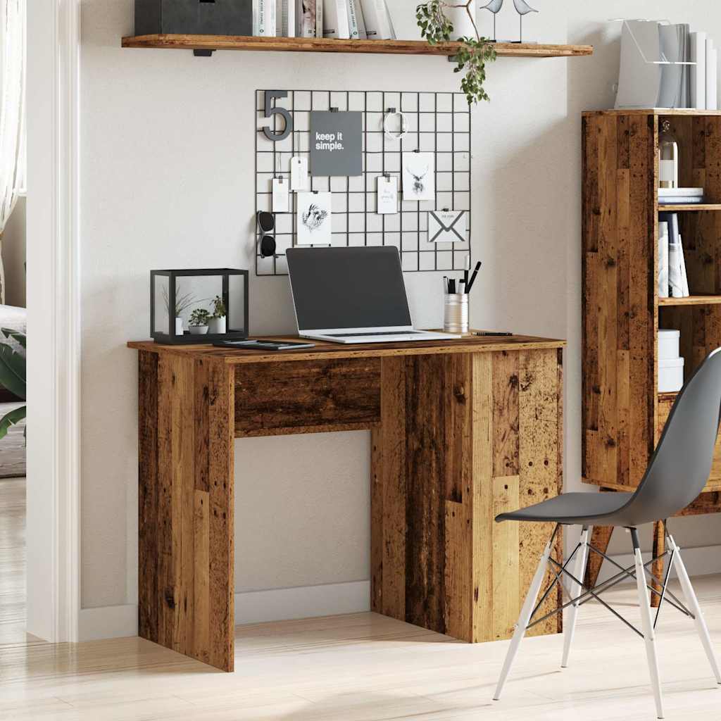 vidaXL Íróasztal régi fa 100x55x75 cm műszaki fa
