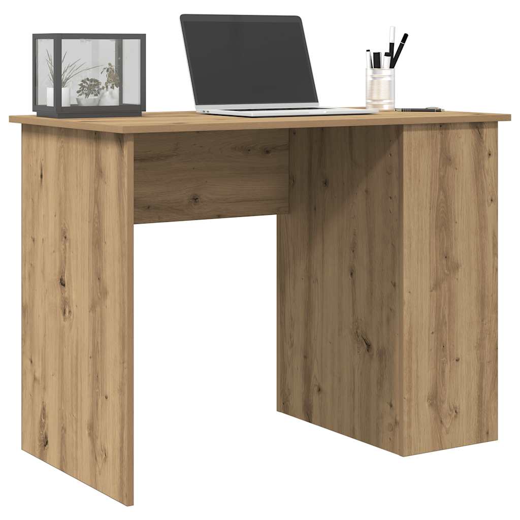 vidaXL kézműves tölgy színű szerelt fa íróasztal 100x55x75 cm