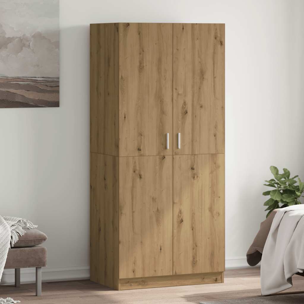 vidaXL Kleiderschrank Artisan-Eiche 80x52x180 cm Holzwerkstoff