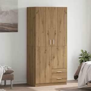 Šatní skříň dub artisan 80 x 52 x 180 cm kompozitní dřevo - obrázek 1