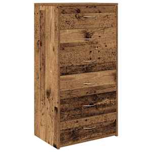 Příborník se 6 zásuvkami old wood 50 x 34 x 96 cm dřevotříska - obrázek 2