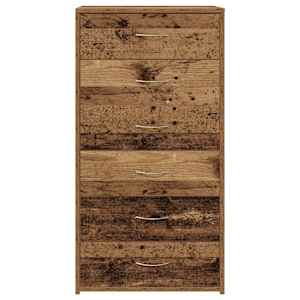 Příborník se 6 zásuvkami old wood 50 x 34 x 96 cm dřevotříska - obrázek 4
