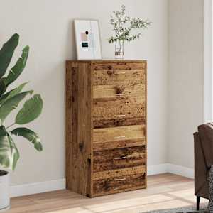 Příborník se 6 zásuvkami old wood 50 x 34 x 96 cm dřevotříska - obrázek 1