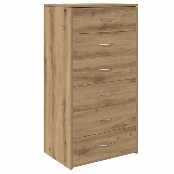 vidaXL 6 sahtliga puhvetkapp Artisan tamm 50x34x96 cm ehituspuit
