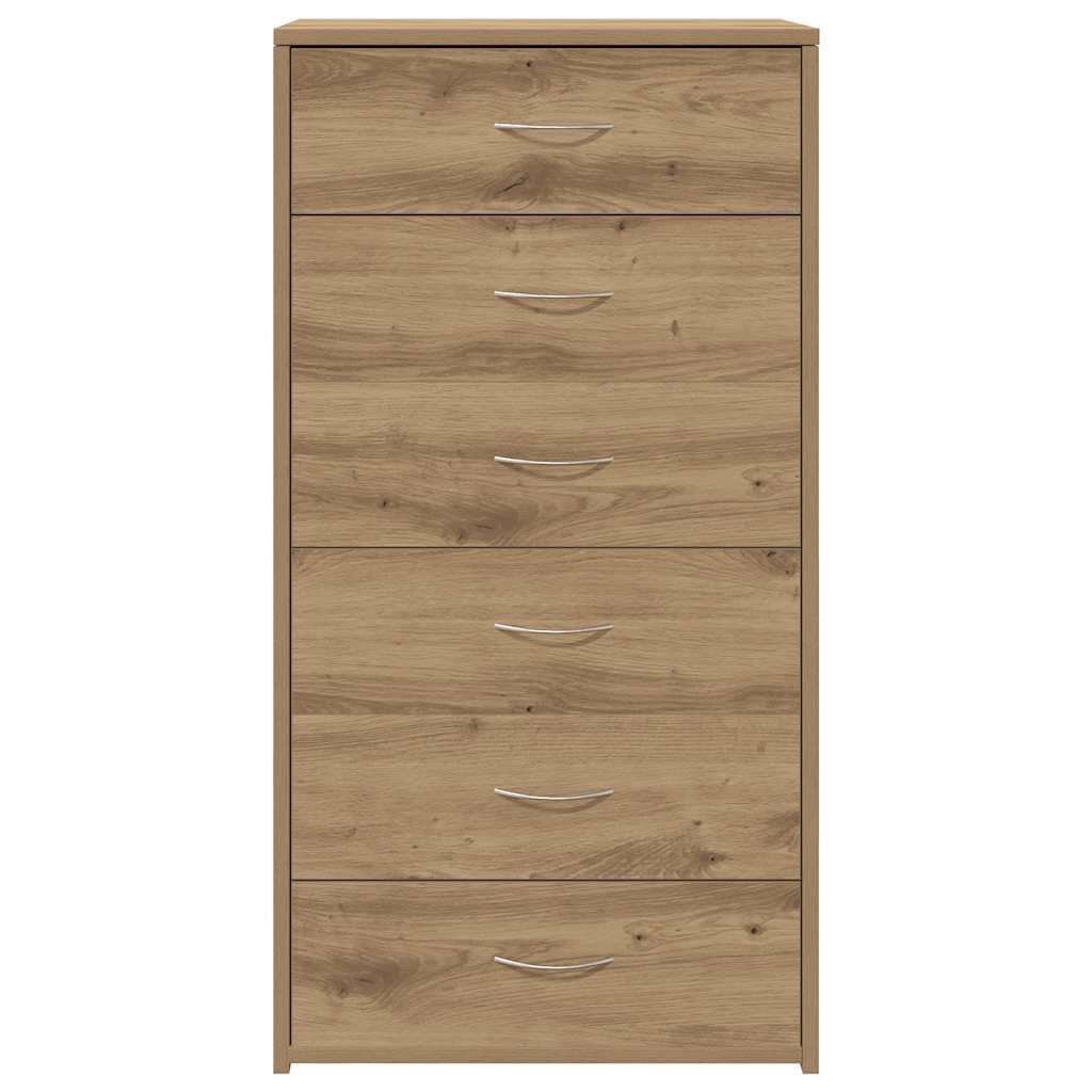 Thumbnail - vidaXL Sideboard mit 6 Schubladen Artisan-Eiche 50x34x96 cm