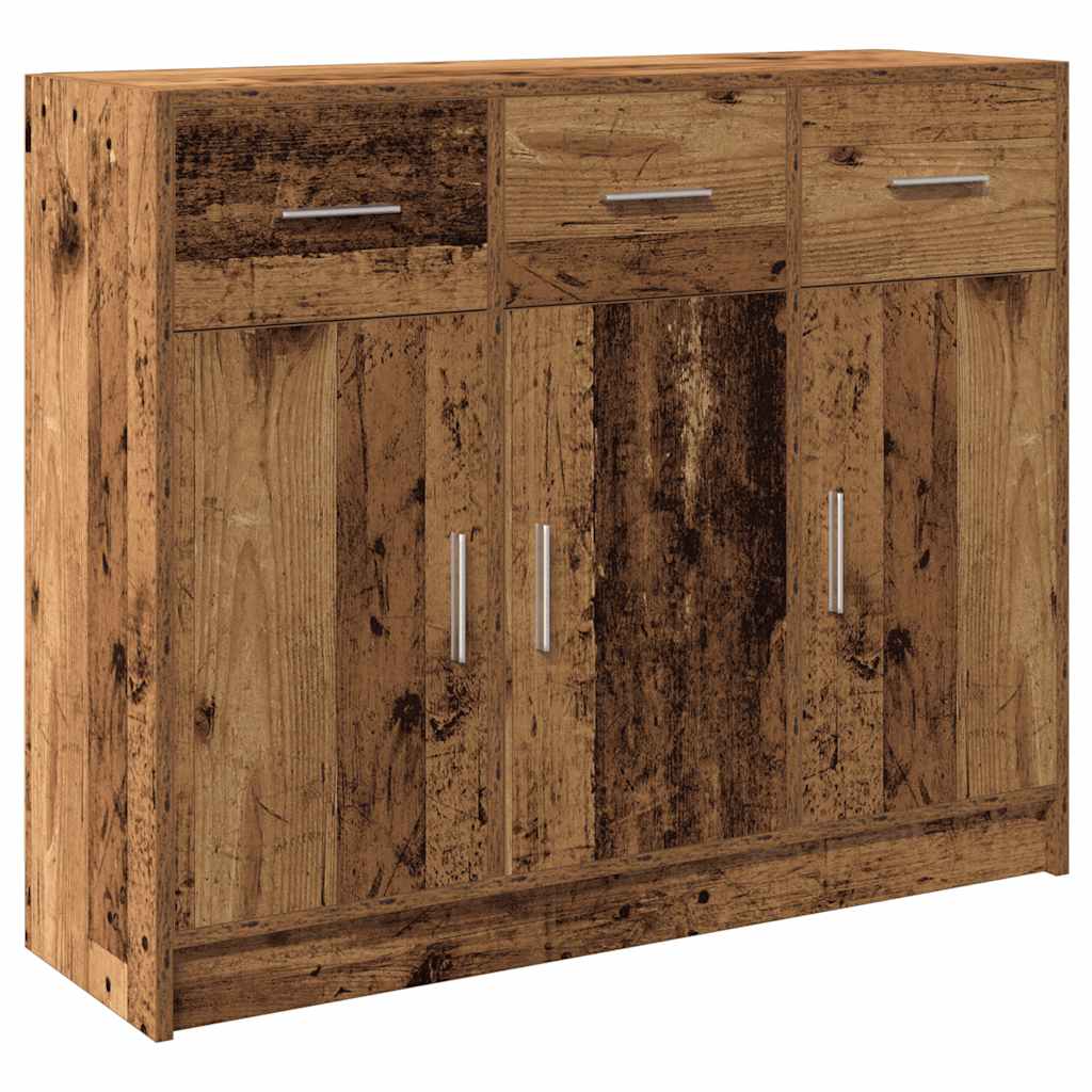 vidaXL Příborník old wood 91x28x75 cm kompozitní dřevo