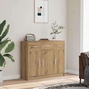 Sideboard artisian hrast 91x28x75 cm konstruiran les