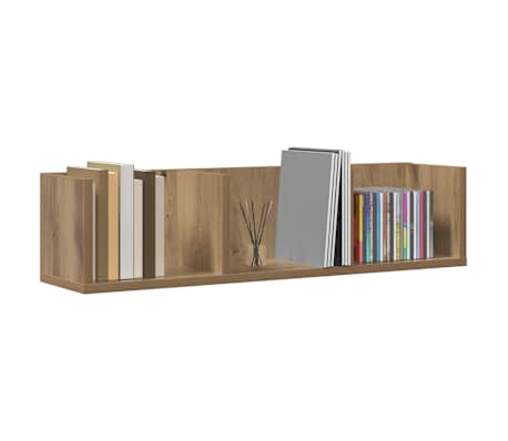 vidaXL Stenska polica za CD plo&scaron;če 75x18x18 cm inženirski les