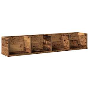 Nástěnná police na CD old wood 100x18x18 cm kompozitní dřevo - obrázek 2