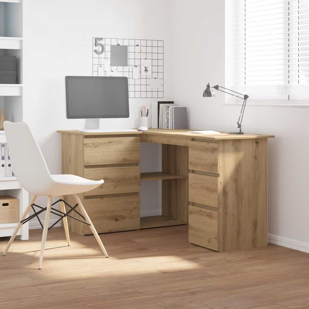 vidaXL Eckschreibtisch Artisan-Eiche 145x100x76 cm Holzwerkstoff