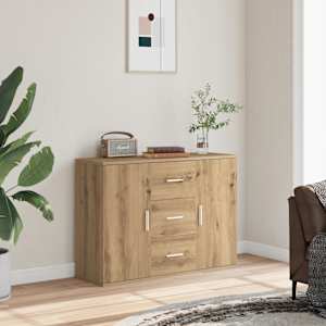 Sideboard artisian hrast 90x29,5x65 cm konstruiran les