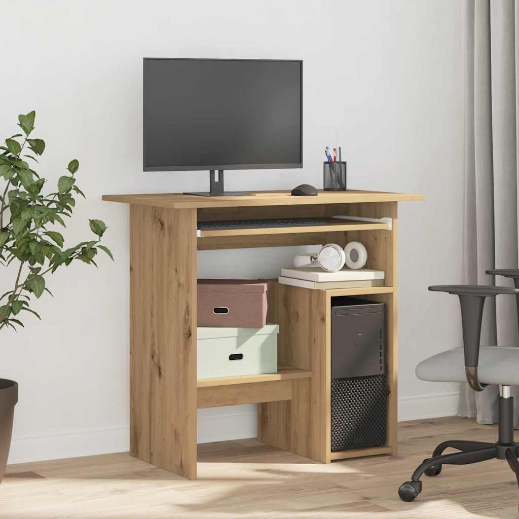 vidaXL Birou, stejar artizanal, 80x45x74 cm, lemn prelucrat