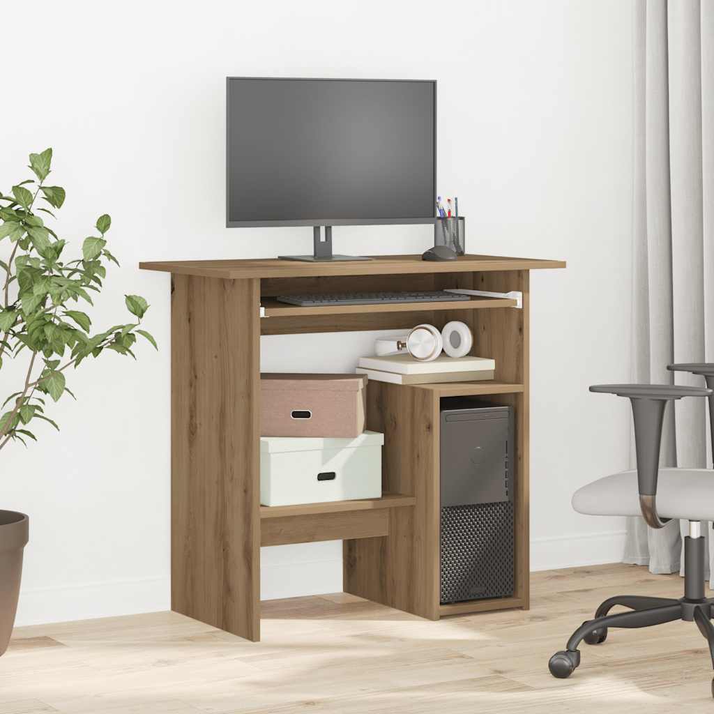 vidaXL Birou, stejar artizanal, 80x45x74 cm, lemn prelucrat