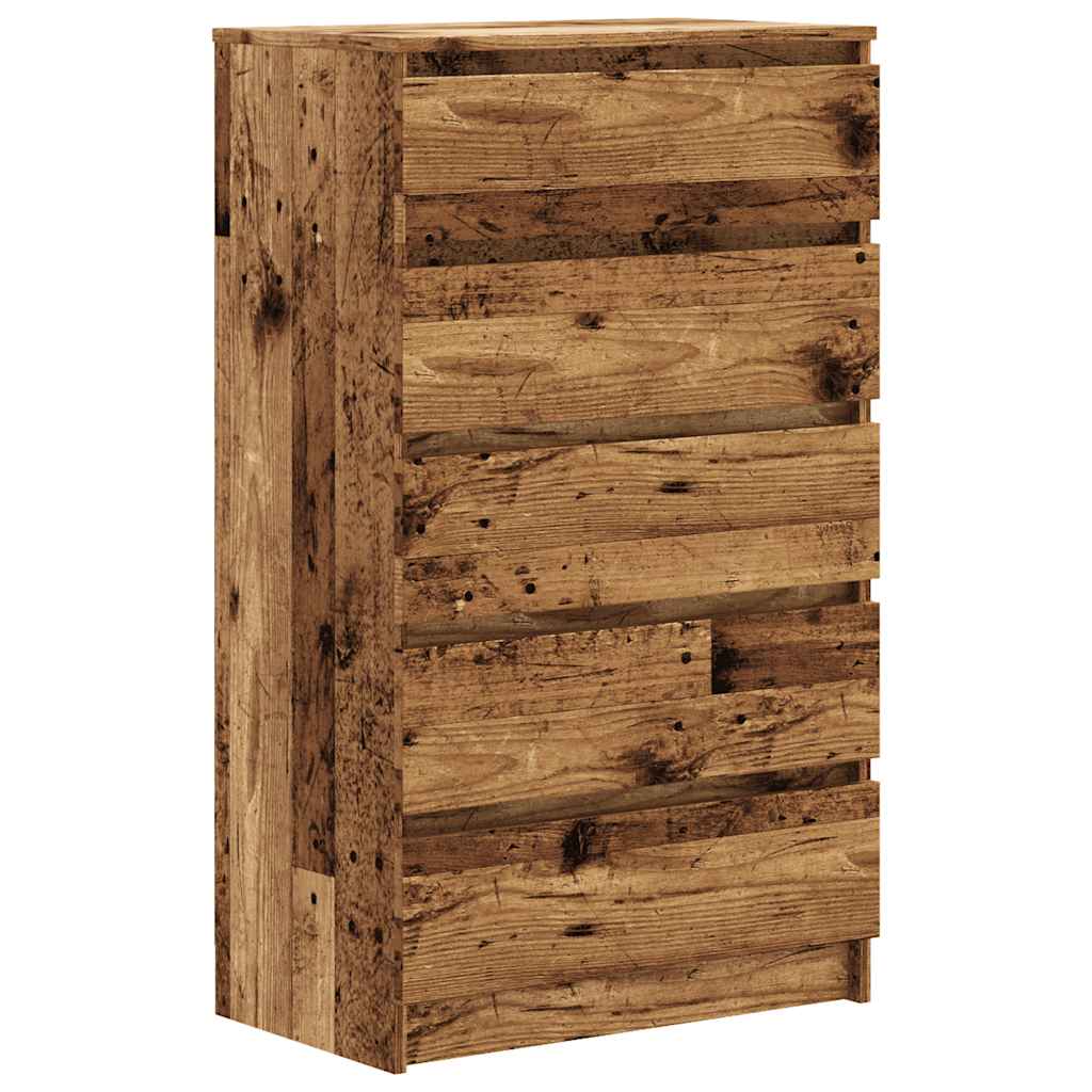 vidaXL Zásuvková komoda old wood 60 x 36 x 103 cm kompozitní dřevo