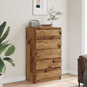 Zásuvková komoda old wood 60 x 36 x 103 cm kompozitní dřevo - obrázek 3
